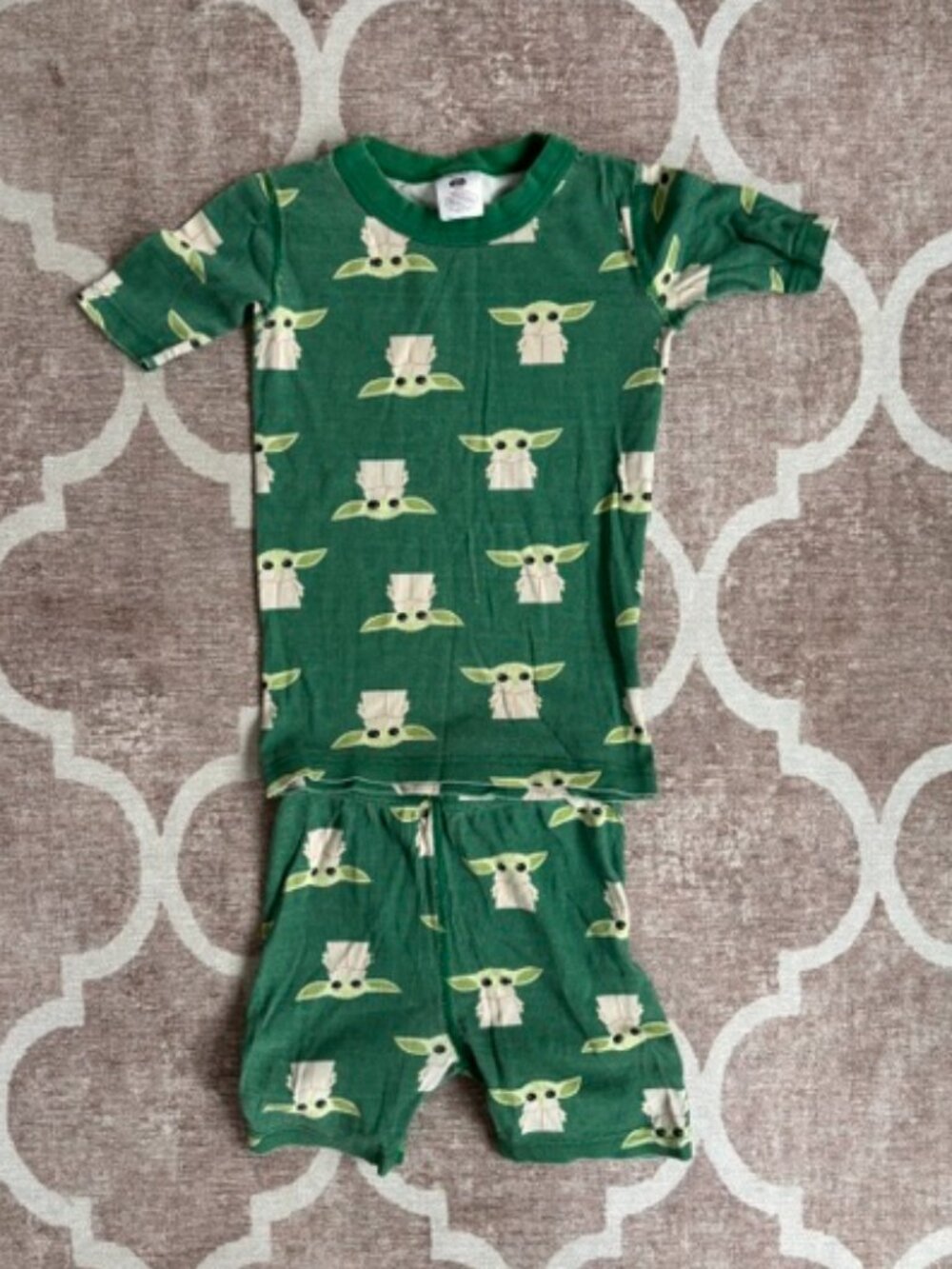 BABY YODA SIZE 8: Hanna Andersson Short John Pajama Set - Mandalorian The Child